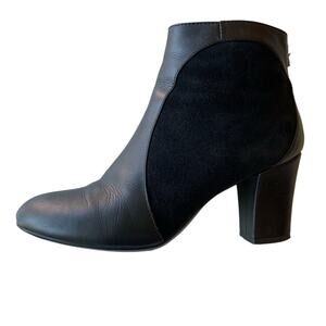 Aquatalia Black Ankle Booties Genuine Leather Size 6.5 Heeled Boots $550 Retail